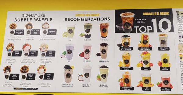 Menu photo 1 Bubble Bee Fort Wayne, IN