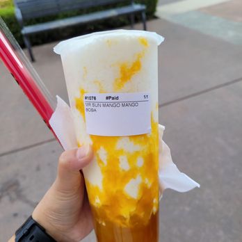 Mr Sun Tea - Mr sun mango with mango boba - Bubble Tea Near Me - Sacramento, California