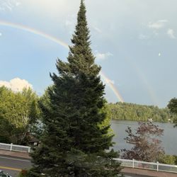 Double rainbow from my table.