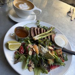 Breakfast! Amazing steak and green salad. Breakfast! Amazing steak and green salad.