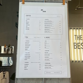Dr.ink - menu - Coffee & Tea Near Me - San Jose, California