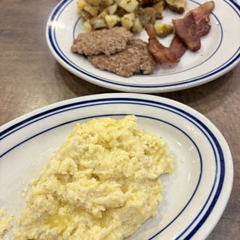 Bennie's 9 Diner - Cheese grits and part of my husbands HUGE breakfast. - Diners Near Me - Cranberry Township, Pennsylvania Bennie's 9 Diner - Cheese grits and part of my husbands HUGE breakfast. - Diners Near Me - Cranberry Township, Pennsylvania