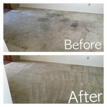M & M Carpet Cleaning and Resurfacing - Carpet makeover! We did some heavy stain removal, buffing to ensure a deeper clean with steam. - Carpet Cleaning Near Me