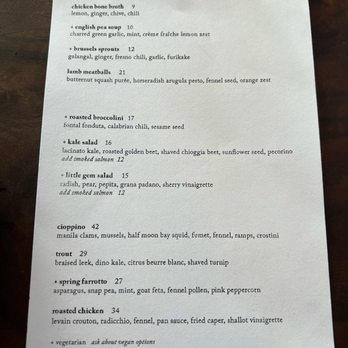 Outerlands - Dinner menu - New American Near Me - San Francisco, California Outerlands - Dinner menu - New American Near Me - San Francisco, California