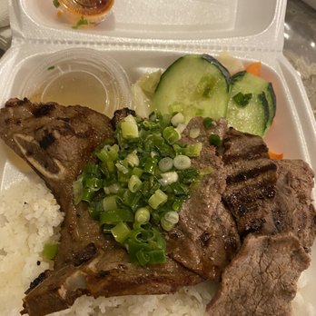 Tan Khai Hoan - Pork chops with charbroiled beef and broken rice - Vietnamese Near Me - Rosemead, California Tan Khai Hoan - Pork chops with charbroiled beef and broken rice - Vietnamese Near Me - Rosemead, California