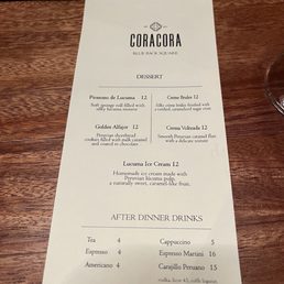 Dessert Menu