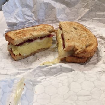 Lakeside Cafe & Deli - Egg, provolone, turkey bacon on toasted sunflower seed bread. Perfectly made! - Cafes Near Me - Columbia, Maryland Lakeside Cafe & Deli - Egg, provolone, turkey bacon on toasted sunflower seed bread. Perfectly made! - Cafes Near Me - Columbia, Maryland