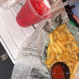 Fries and vodka cranberry Fries and vodka cranberry