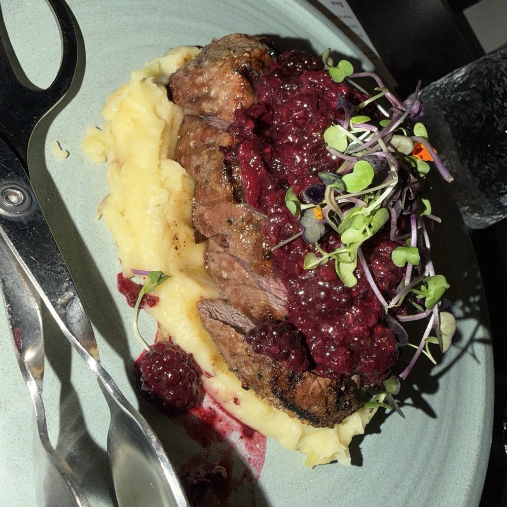 Palm Palm - Filet with black berry chimmichurri - Bars Near Me - Pittsburgh, Pennsylvania Palm Palm - Filet with black berry chimmichurri - Bars Near Me - Pittsburgh, Pennsylvania