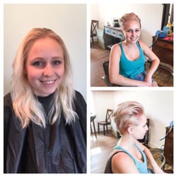 The Tease Salon  - We took Natasha from frumpy to fabulous with this icy lavender pompadour fo-hawk.