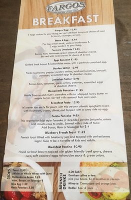 Menu photo 4 Fargos Edmonton, AB
