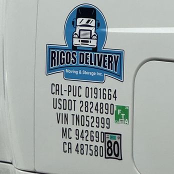 Rigos Delivery Moving & Storage - The name of the company and their license numbers - Movers Near Me - Palmdale, California Rigos Delivery Moving & Storage - The name of the company and their license numbers - Movers Near Me - Palmdale, California