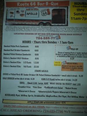 Menu photo 3 Route 66 BBQ & Wood Fired Pizza Apollo, PA Menu photo 3 Route 66 BBQ & Wood Fired Pizza Apollo, PA