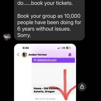 Astoria Underground Tours - I was asking how to purchase tickets. I didn't see the option to pay ...instead of helping he replied with more inappropriate comments. - Historical Tours Near Me - Astoria, Oregon