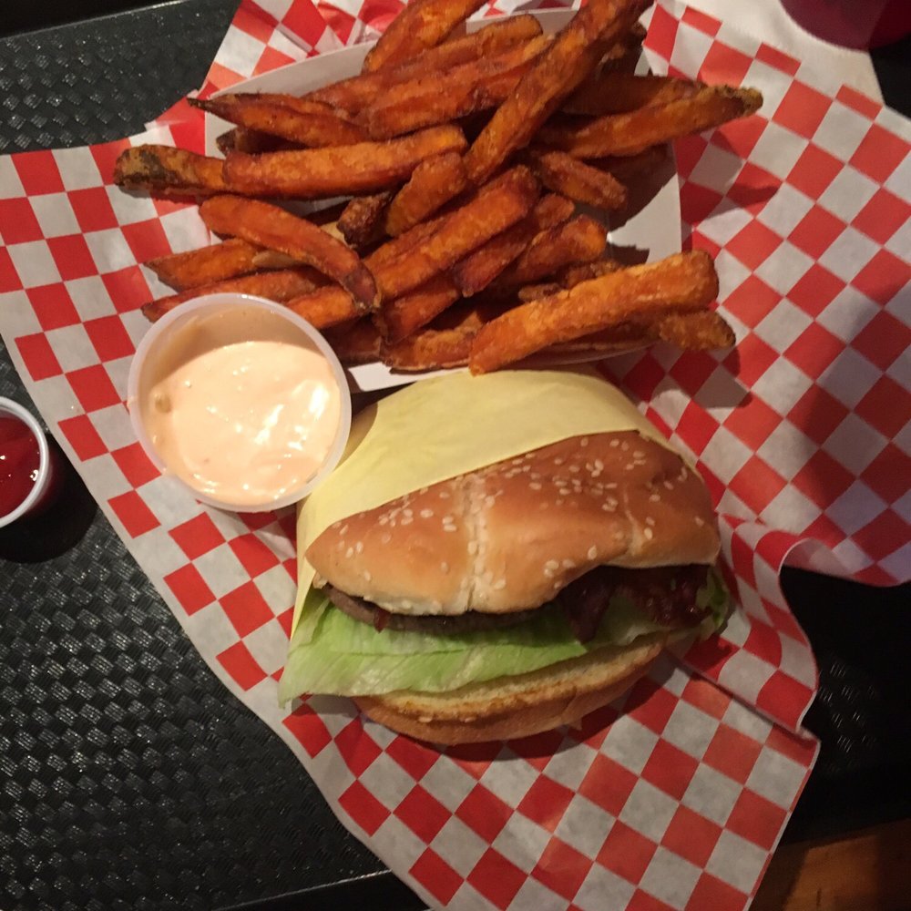 The Burger Grill - Burger with sweet potato fries! - Burgers Near Me - Ketchum, Idaho The Burger Grill - Burger with sweet potato fries! - Burgers Near Me - Ketchum, Idaho