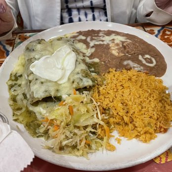Azteca Mexican Restaurant - 28. Enchiladas Suizas Large Combination, very delicious and tasty! - Mexican Near Me - Matthews, North Carolina