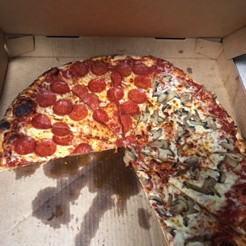 Toppers Pizza - half of a pepperoni and mushroom pizza - Pizza Near Me - Mulberry, Florida Toppers Pizza - half of a pepperoni and mushroom pizza - Pizza Near Me - Mulberry, Florida