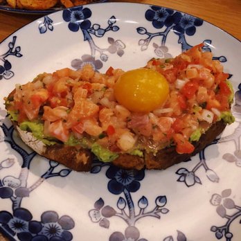 Yellowbelly - Salmon Avocado Toasts with Mango Yolk - New American Near Me - St. Louis, Missouri Yellowbelly - Salmon Avocado Toasts with Mango Yolk - New American Near Me - St. Louis, Missouri