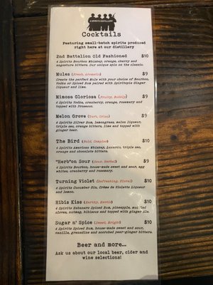 Menu photo 4 4 Spirits Distillery Corvallis, OR