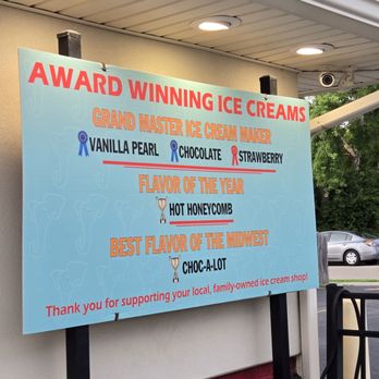 Jubie's Creamery - Award winning flavors sign outside - Ice Cream & Frozen Yogurt Near Me - Fairborn, Ohio