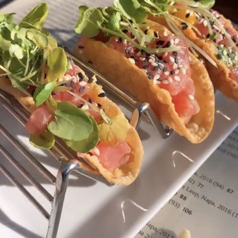 Caps On The Water - Aji tuna tacos - Seafood Near Me - St Augustine, Florida Caps On The Water - Aji tuna tacos - Seafood Near Me - St Augustine, Florida