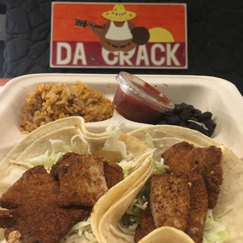 Da Crack Mexican Grinds - Fish Tacos. Bland and overcooked, pretty disappointing for the steep price ($14.99). - Mexican Near Me - Koloa, Hawaii Da Crack Mexican Grinds - Fish Tacos. Bland and overcooked, pretty disappointing for the steep price ($14.99). - Mexican Near Me - Koloa, Hawaii