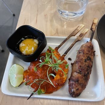 HATCH - Mexican white prawn skewer and chicken meatball skewer - Japanese Near Me - Los Angeles, California HATCH - Mexican white prawn skewer and chicken meatball skewer - Japanese Near Me - Los Angeles, California