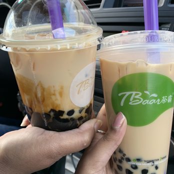 TBaar - (Left) Brown Sugar Bubble Milk Tea, (Right) Panda Green Milk Tea - Bubble Tea Near Me - North Bethesda, Maryland TBaar - (Left) Brown Sugar Bubble Milk Tea, (Right) Panda Green Milk Tea - Bubble Tea Near Me - North Bethesda, Maryland