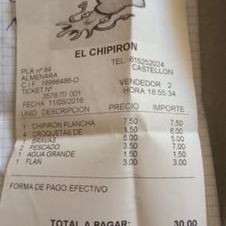 El Chipirón - Cuenta