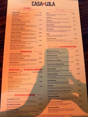 Menu photo 1 Casa Lola Sacramento, CA