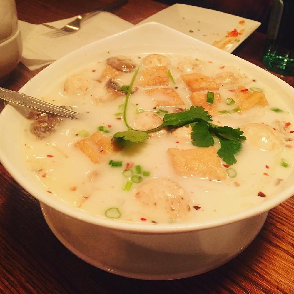 90 Degrees Bangkok Cafe and Bar - Vegetarian Tom Kha Soup - Thai Near Me - Bothell, Washington 90 Degrees Bangkok Cafe and Bar - Vegetarian Tom Kha Soup - Thai Near Me - Bothell, Washington