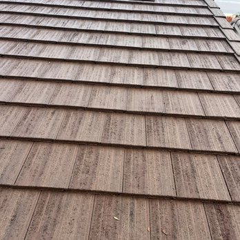 Top Notch Roof & Gutter Cleaning - After picture. Soft wash complete with algae, moss and debris removed. - Roofing Near Me Top Notch Roof & Gutter Cleaning - After picture. Soft wash complete with algae, moss and debris removed. - Roofing Near Me