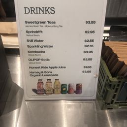 Drink menu Drink menu