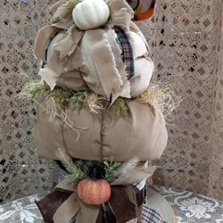 One Park Place Designs - Fun Fall Decor. This 2 tier shabby chic pumpkins are sure to bring a smile to all who enter into your home.  1 remaining $35.00