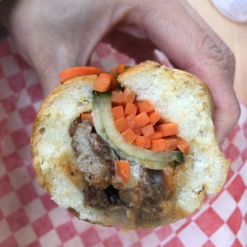 Banh Mi Boys - inside of pork banh mi - Vietnamese Near Me - Toronto, Ontario