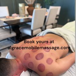 ALGrace Massage & Wellness  - As you can see lot's of stagnation as the mark of the cupping on him every color has different say about your body.