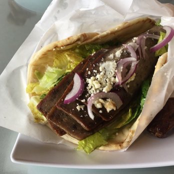 NOKturne Juice Bar & World Food - Gyro, weird beef lamb hybrid meat loaf slices - Vegetarian Near Me - Houston, Texas
