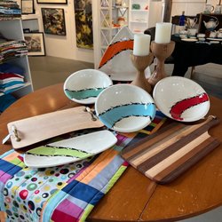 Jobi Pottery and Gallery - Jobi WAVE design,  table runner by Ed Christie