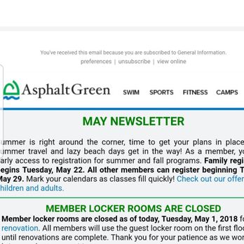 Asphalt Green - Upper East Side - Locker rooms closed on may 1, 2018 - Swimming Pools Near Me - New York, New York