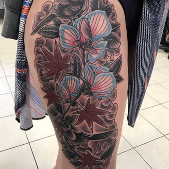 Deluxe Tattoo - japanses maple and magnolia - Tattoo Near Me - Chicago, Illinois Deluxe Tattoo - japanses maple and magnolia - Tattoo Near Me - Chicago, Illinois