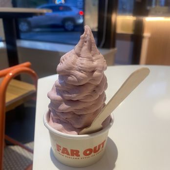Far Out - Vanilla base with peach and cherry kiddie size - Ice Cream & Frozen Yogurt Near Me - Brookline, Massachusetts