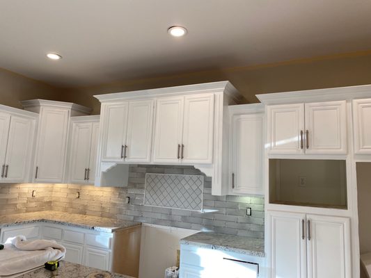 Kitchen Cabinet Finishing - Couple of few kitchen cabinet finishing jobs done in 7-10 days! Turn your dull kitchen to a beautiful, brightened kitchen and increase your home value at the same time. Check out a few photos and give us a call for a free estimate!
