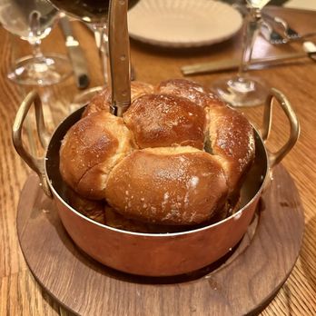 Nuri Steakhouse - Complimentary bread and butter - so fluffy - Steakhouses Near Me - Dallas, Texas