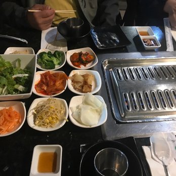 Gogi Time - Dinner time! Assorted banchans - Korean Near Me - Oakland, California