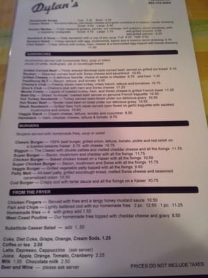 Menu photo 2 Dylan's Vancouver, BC Menu photo 2 Dylan's Vancouver, BC