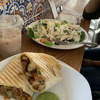 B Twentyfour - Veggie Vegan Burrito with salsa verde And Greek Chicken Salad - Coffee & Tea Near Me - Los Angeles, California B Twentyfour - Veggie Vegan Burrito with salsa verde And Greek Chicken Salad - Coffee & Tea Near Me - Los Angeles, California