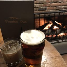 Drinks by the fire on a cold Saturday night! Cheers!