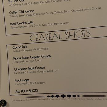 Tavern On Main - We had the Cereal Shots. They were fun! - New American Near Me - Springfield, Oregon