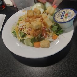 highway 378 Bar and Grill - Side salad. Packaged bleu cheese dressing.