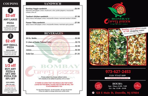 Menu photo 3 Bombay Curry Pizza Denville, NJ Menu photo 3 Bombay Curry Pizza Denville, NJ